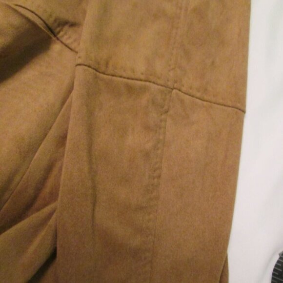 NWT MAX STUDIO Cascading Front Long Faux Suede Brown Jacket-Long Sleeves-Small - Picture 13 of 14